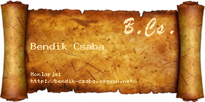 Bendik Csaba névjegykártya