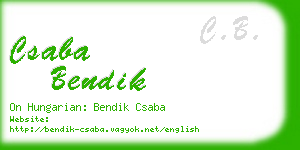 csaba bendik business card